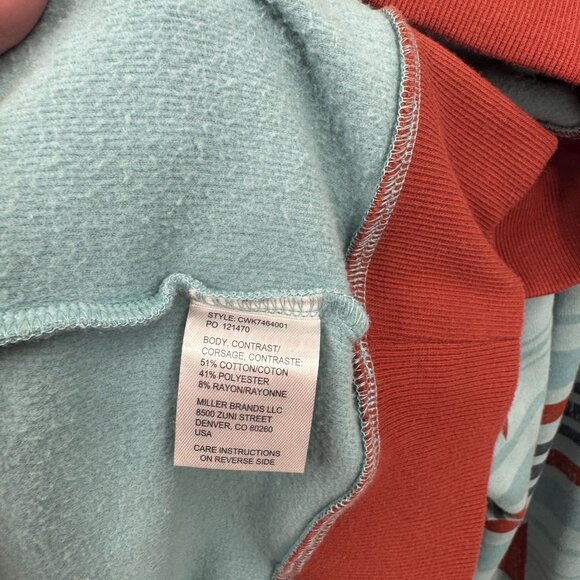 Cruel Pullover Sweatshirt Womens XXL Blue Orange Western Aztec Print Cotton Blen - Picture 8 of 9